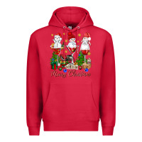 Cardinal Merry Christmas wine and cocktails Premium Hoodie - NancyCooperArtShop
