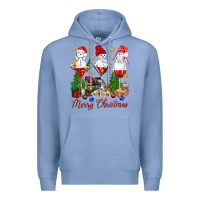 Colony Blue Merry Christmas wine and cocktails Premium Hoodie - NancyCooperArtShop