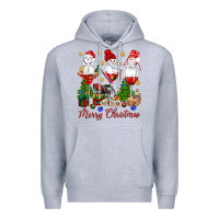 Heather Grey Merry Christmas wine and cocktails Premium Hoodie - NancyCooperArtShop