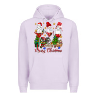 Lilac Merry Christmas wine and cocktails Premium Hoodie - NancyCooperArtShop