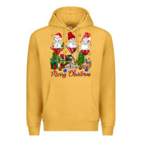 Mustard Merry Christmas wine and cocktails Premium Hoodie - NancyCooperArtShop