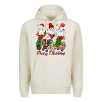 Oatmeal Heather Merry Christmas wine and cocktails Premium Hoodie - NancyCooperArtShop