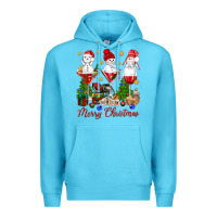 Ocean Blue Merry Christmas wine and cocktails Premium Hoodie - NancyCooperArtShop
