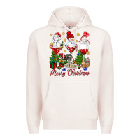 Pale Pink Merry Christmas wine and cocktails Premium Hoodie - NancyCooperArtShop