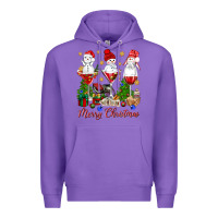 Purple Merry Christmas wine and cocktails Premium Hoodie - NancyCooperArtShop