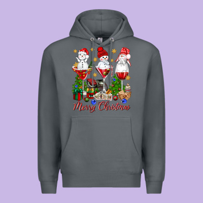 Merry Christmas Wine And Cocktails Premium Hoodie Designed By Nancycooperartshop