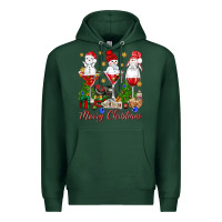 Sports Green Merry Christmas wine and cocktails Premium Hoodie - NancyCooperArtShop