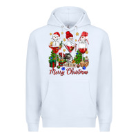 White Merry Christmas wine and cocktails Premium Hoodie - NancyCooperArtShop
