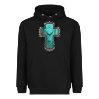 Black turquoise gemstone cross Heavyweight Hoodie - Jasminsmagicworld