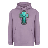 Lavender turquoise gemstone cross Heavyweight Hoodie - Jasminsmagicworld