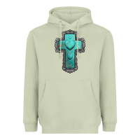 Matcha turquoise gemstone cross Heavyweight Hoodie - Jasminsmagicworld