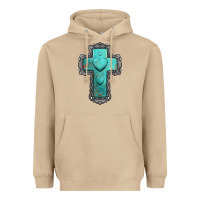 Mushroom turquoise gemstone cross Heavyweight Hoodie - Jasminsmagicworld
