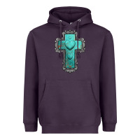 Plum turquoise gemstone cross Heavyweight Hoodie - Jasminsmagicworld