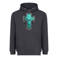 Smoke turquoise gemstone cross Heavyweight Hoodie - Jasminsmagicworld