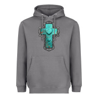 Storm turquoise gemstone cross Heavyweight Hoodie - Jasminsmagicworld