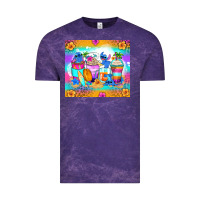 Cloud Purple stitch summer coffee cups Vintage Tee - Zillion Design Studio