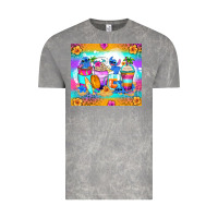 Cloud Rock stitch summer coffee cups Vintage Tee - Zillion Design Studio