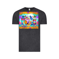 Vintage Black stitch summer coffee cups Vintage Tee - Zillion Design Studio