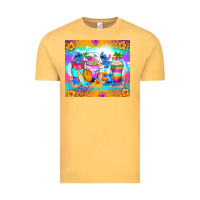 Vintage Mustard stitch summer coffee cups Vintage Tee - Zillion Design Studio