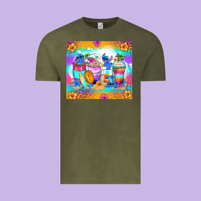 Stitch Summer Coffee Cups Vintage Tee Designed By Zillion Design Studio