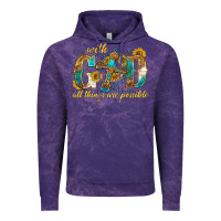 Cloud Purple with god all things are possible with cross Vintage Hoodie - texasbilliewilder