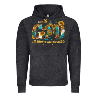Vintage Black with god all things are possible with cross Vintage Hoodie - texasbilliewilder