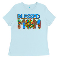 Baby Blue blessed mom autism Ladies Tee - AdoDesignShop
