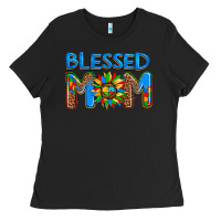 Black blessed mom autism Ladies Tee - AdoDesignShop