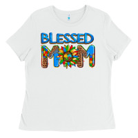 White blessed mom autism Ladies Tee - AdoDesignShop