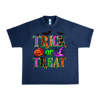 Navy trick or treat Urban Heavy Tee - Zillion Design Studio