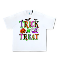 White trick or treat Urban Heavy Tee - Zillion Design Studio