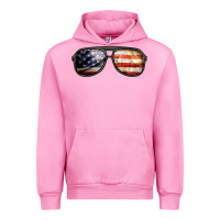 Fuchsia Pink amerıcan flag glasses Urban Hoodie - BarkalooDesign