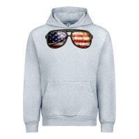 Heather Grey amerıcan flag glasses Urban Hoodie - BarkalooDesign
