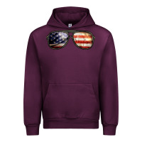 Mauve Wine amerıcan flag glasses Urban Hoodie - BarkalooDesign