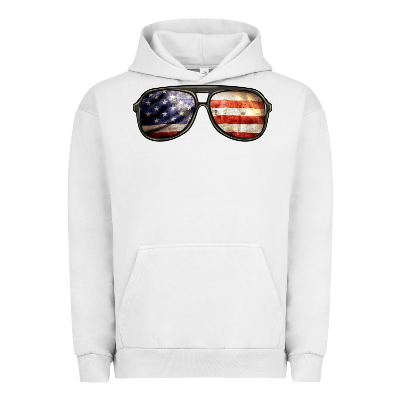Amerıcan Flag Glasses Urban Hoodie by BarkalooDesign | Teevron