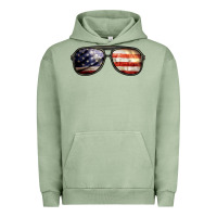 Pigment Oil Green amerıcan flag glasses Urban Hoodie - BarkalooDesign