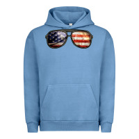 Pigment Pebble Blue amerıcan flag glasses Urban Hoodie - BarkalooDesign