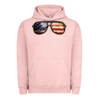 Pigment Salmon amerıcan flag glasses Urban Hoodie - BarkalooDesign