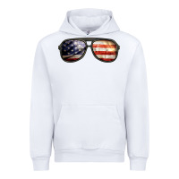 White amerıcan flag glasses Urban Hoodie - BarkalooDesign