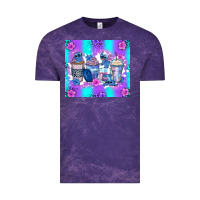 Cloud Purple stitch coffee cups Vintage Tee - Zillion Design Studio
