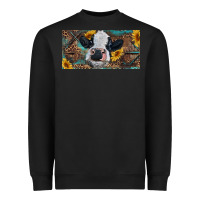 Black Baby cow with sunflower and leopard Heavyweight Sweatshirt - RanaPortraitStore