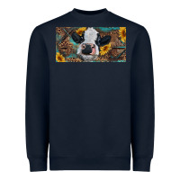 Navy Baby cow with sunflower and leopard Heavyweight Sweatshirt - RanaPortraitStore