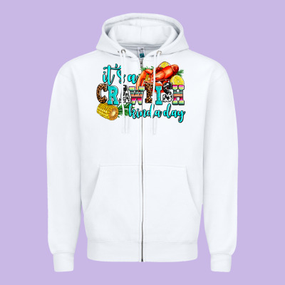 Its A Crawfish Kinda Day Zipper Hoodie Designed By Adodesignshop