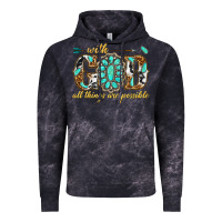Cloud Black with god all things are possible with gemstone Vintage Hoodie - texasbilliewilder