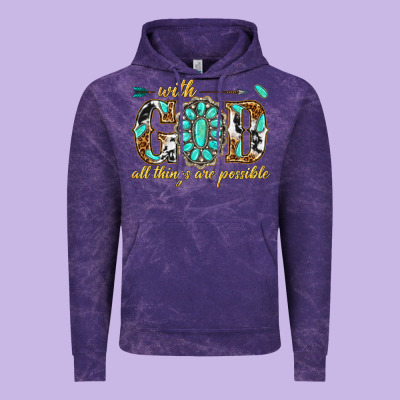 With God All Things Are Possible With Gemstone Vintage Hoodie Designed By Texasbilliewilder