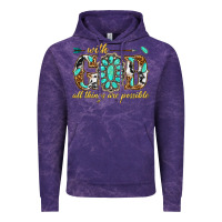 Cloud Purple with god all things are possible with gemstone Vintage Hoodie - texasbilliewilder