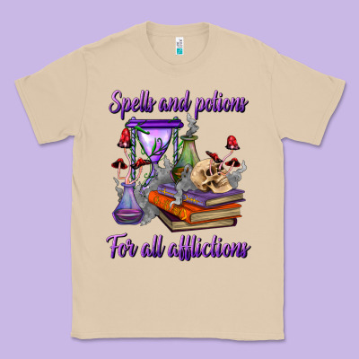Spells And Potions For All Afflictions Classic Tee Designed By Bundleandbundleshop