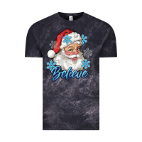 Cloud Black santa blue believe Vintage Tee - RanaPortraitStore