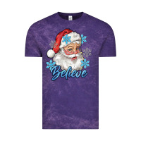 Cloud Purple santa blue believe Vintage Tee - RanaPortraitStore