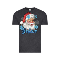 Vintage Black santa blue believe Vintage Tee - RanaPortraitStore